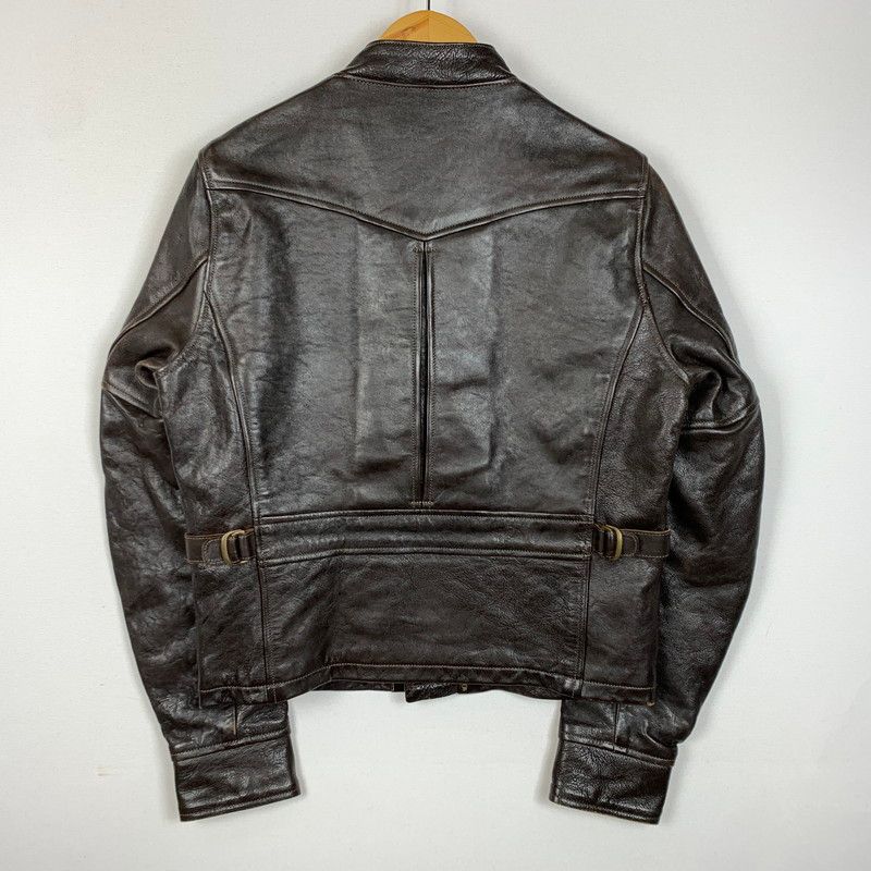 PHERROW'S　Dポケットレザースポーツジャケット　馬革　サイズ36　濃茶 中古品】Pherrow's フェローズ Ⅾ－POCKET HORSEHIDE LEATHER SPORT