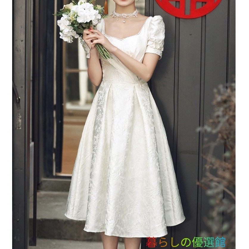 レディース パーティードレス 韓国 結婚式 ワンピース ロング丈 体型 