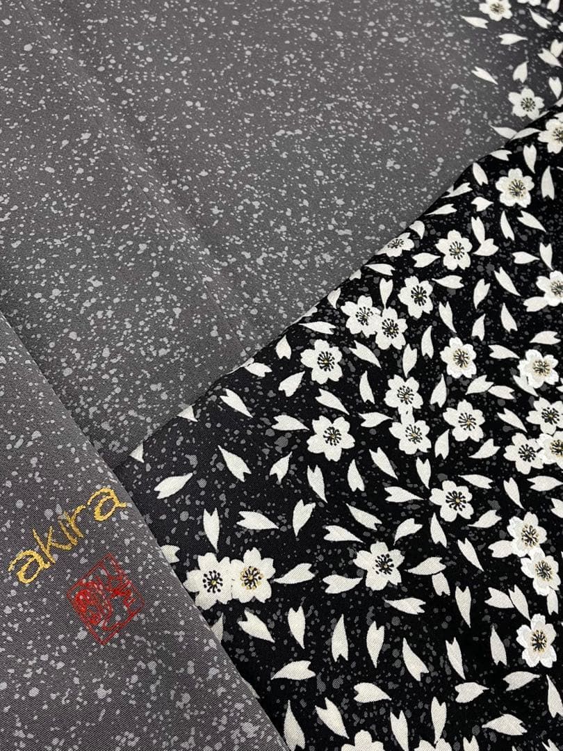 訪問着 落款入 金彩 手描き 桜 正絹 ガード加工済 躾糸付き A254 