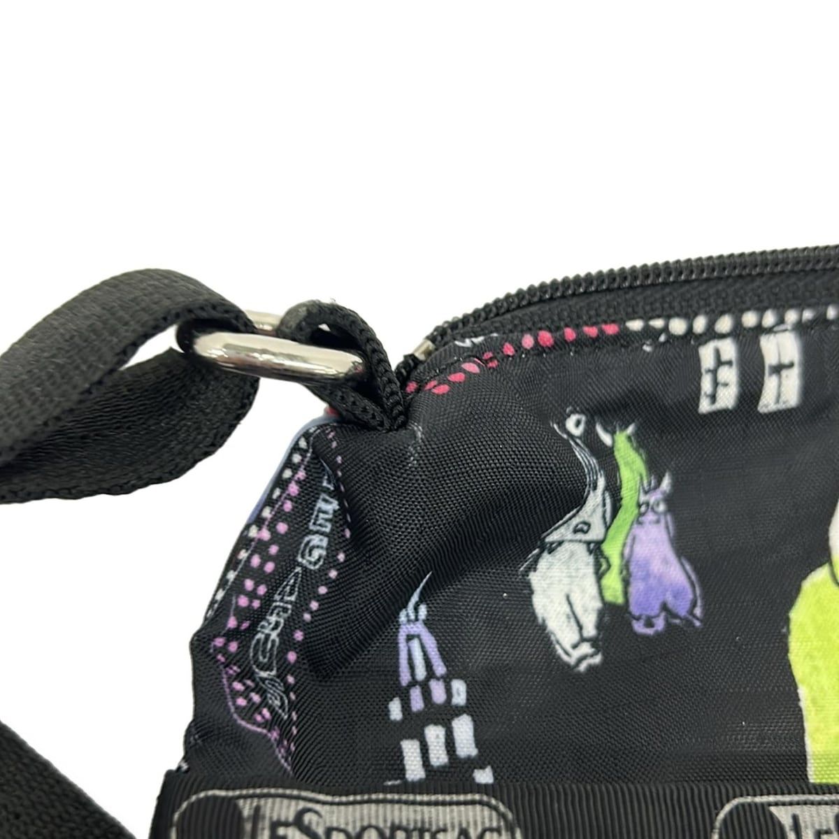 LESPORTSAC(レスポートサック) ショルダーバッグ - 黒×イエローグリーン×マルチ モンスター LESPORTSAC(レスポートサック) ショルダーバッグ - 黒×イエロー