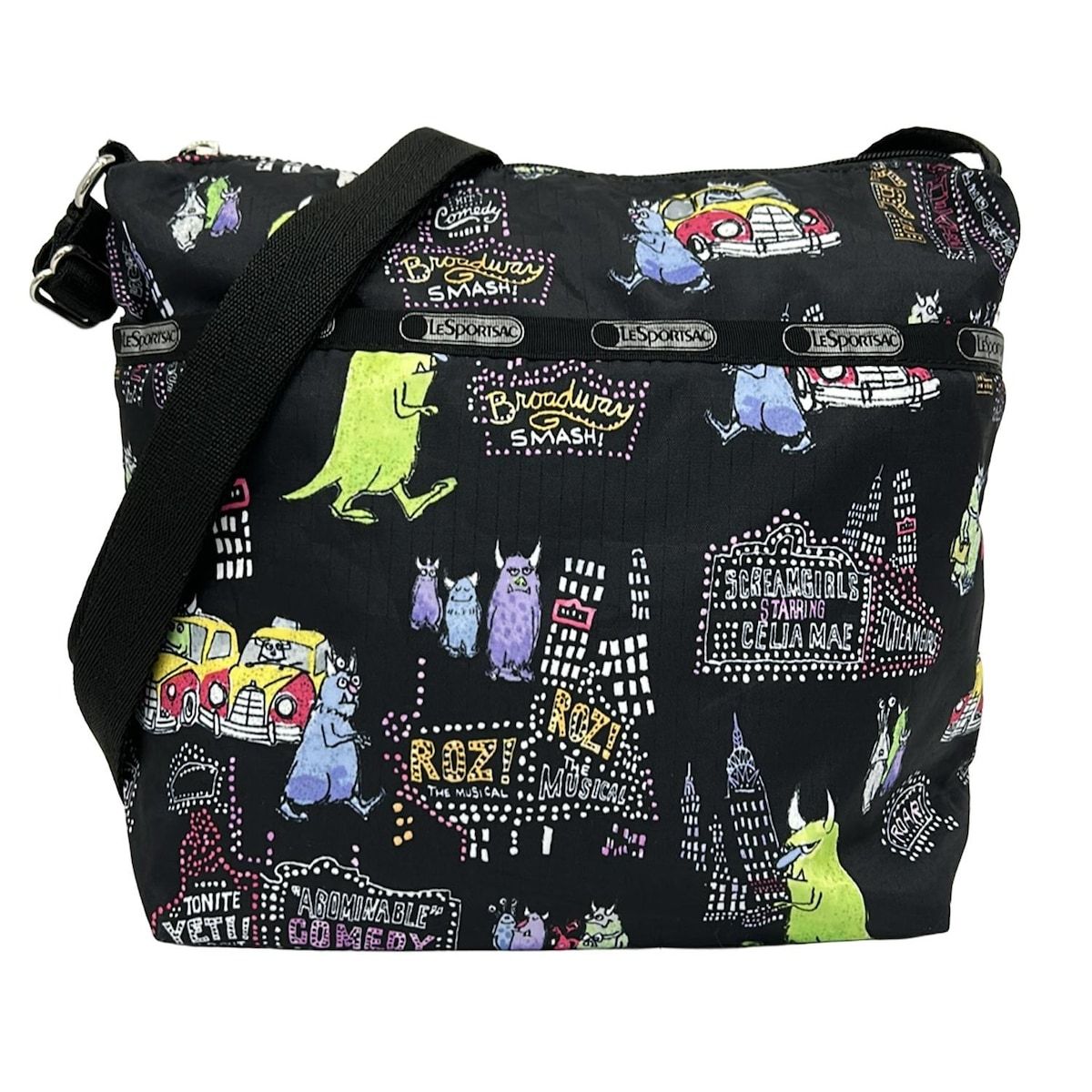 LESPORTSAC(レスポートサック) ショルダーバッグ - 黒×イエローグリーン×マルチ モンスター LESPORTSAC(レスポートサック) ショルダーバッグ - 黒×イエロー