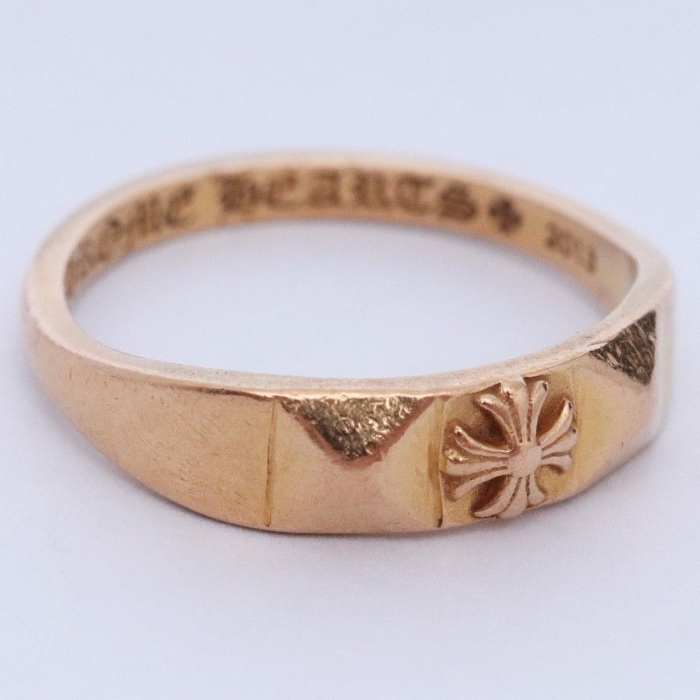 8号 CHROME HEARTS バブルガムリング ピラミッド CHプラス 22K