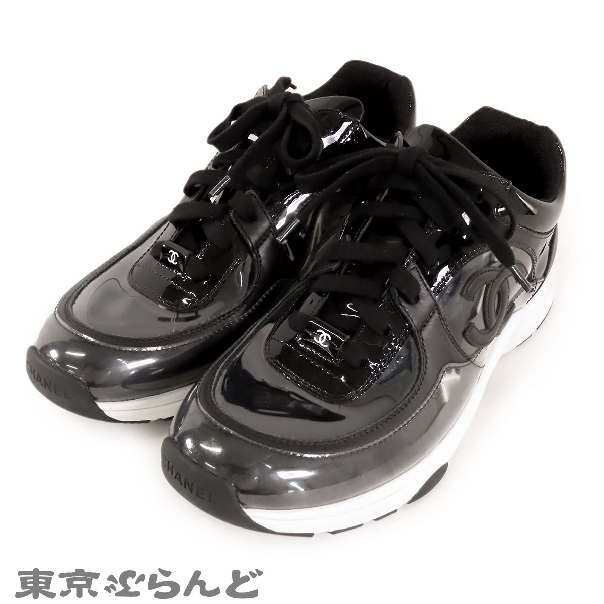 シャネル CHANEL クリア ローカット スニーカー G33862 ブラック