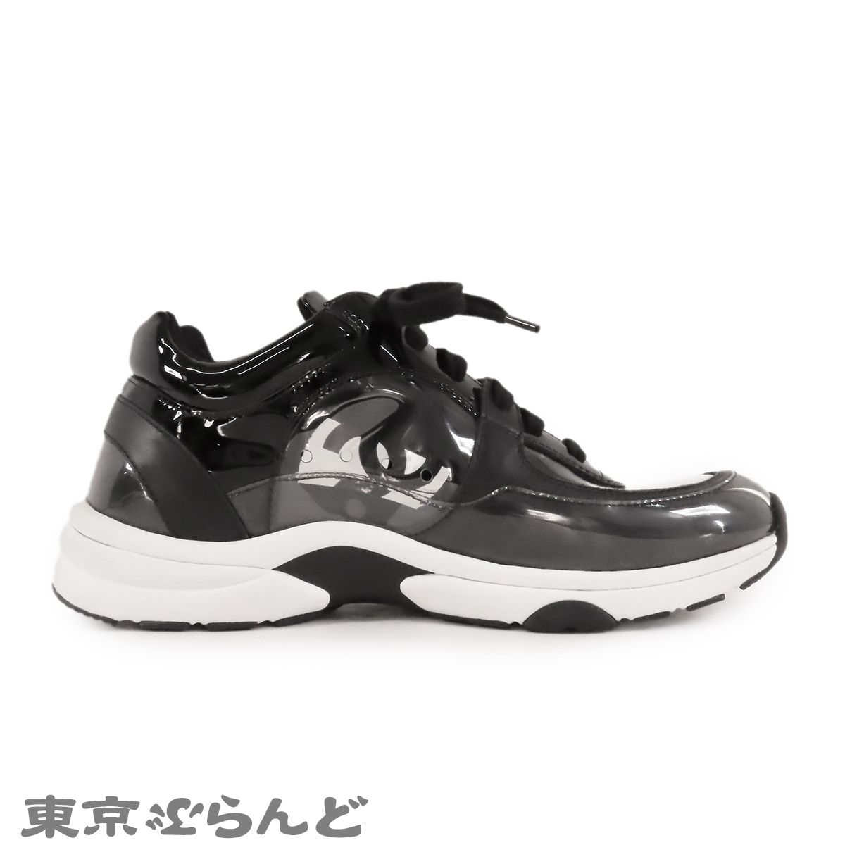 シャネル CHANEL クリア ローカット スニーカー G33862 ブラック