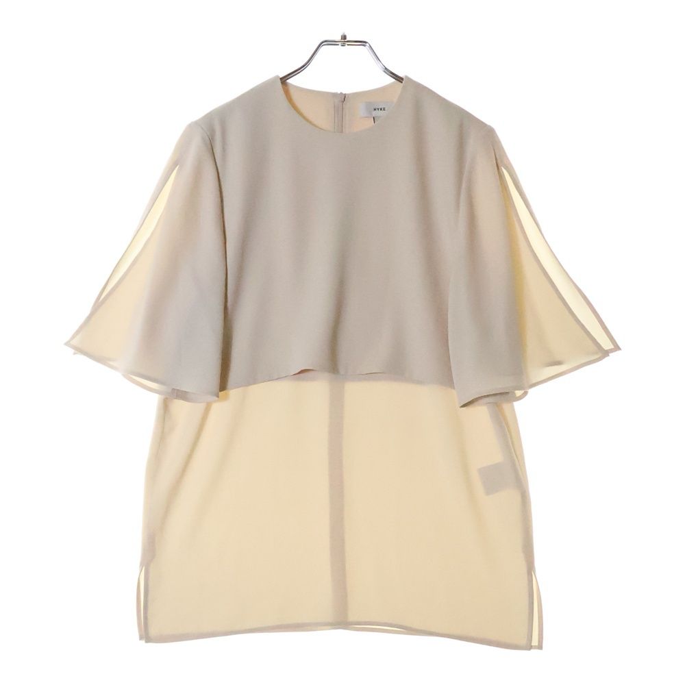 HYKE (ハイク) 24SS SATIN HALF-SLV TOP サテンハーフスリーブトップ 