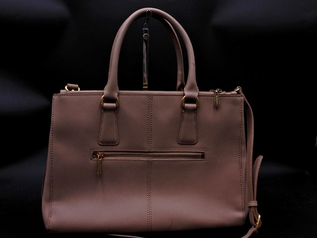 SISLEY シスレー レザー ショルダーベルト付き ハンド バッグ ピンク 