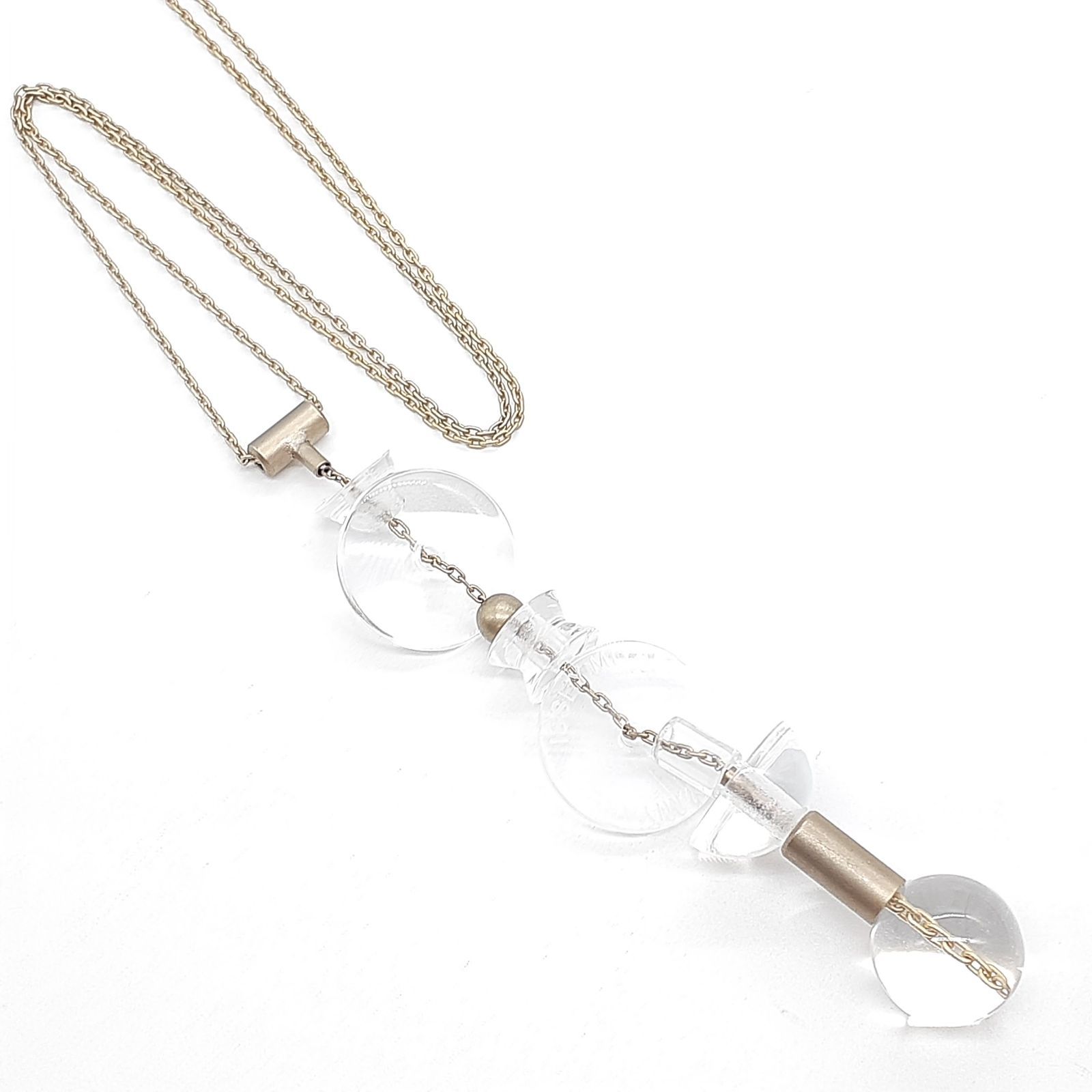 ISSEY MIYAKE イッセイミヤケ ネックレス メタル アクリル クリア
