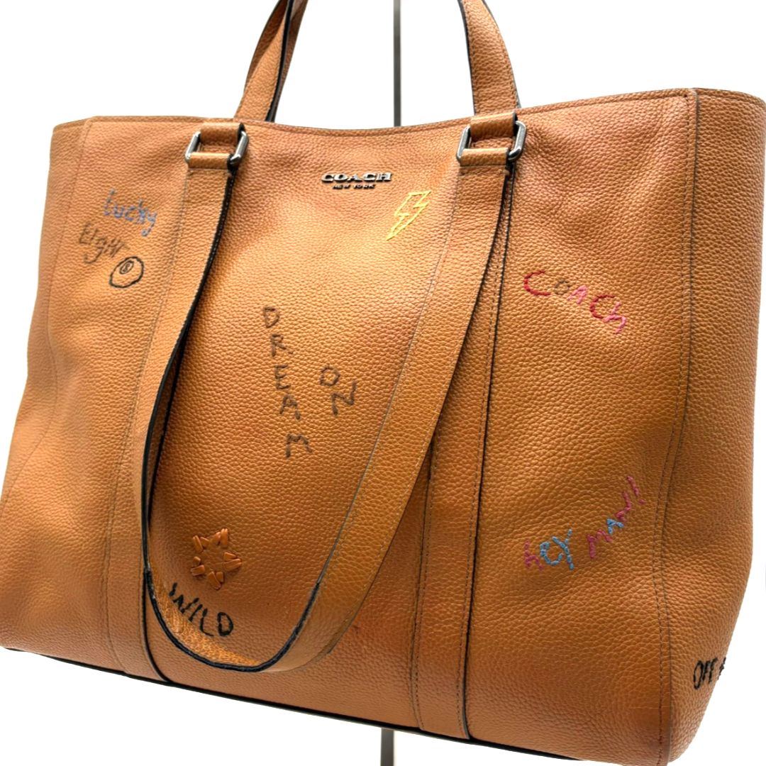 コーチ COACH ハドソン トートバッグ ブラウン レザー ダブルハンドル