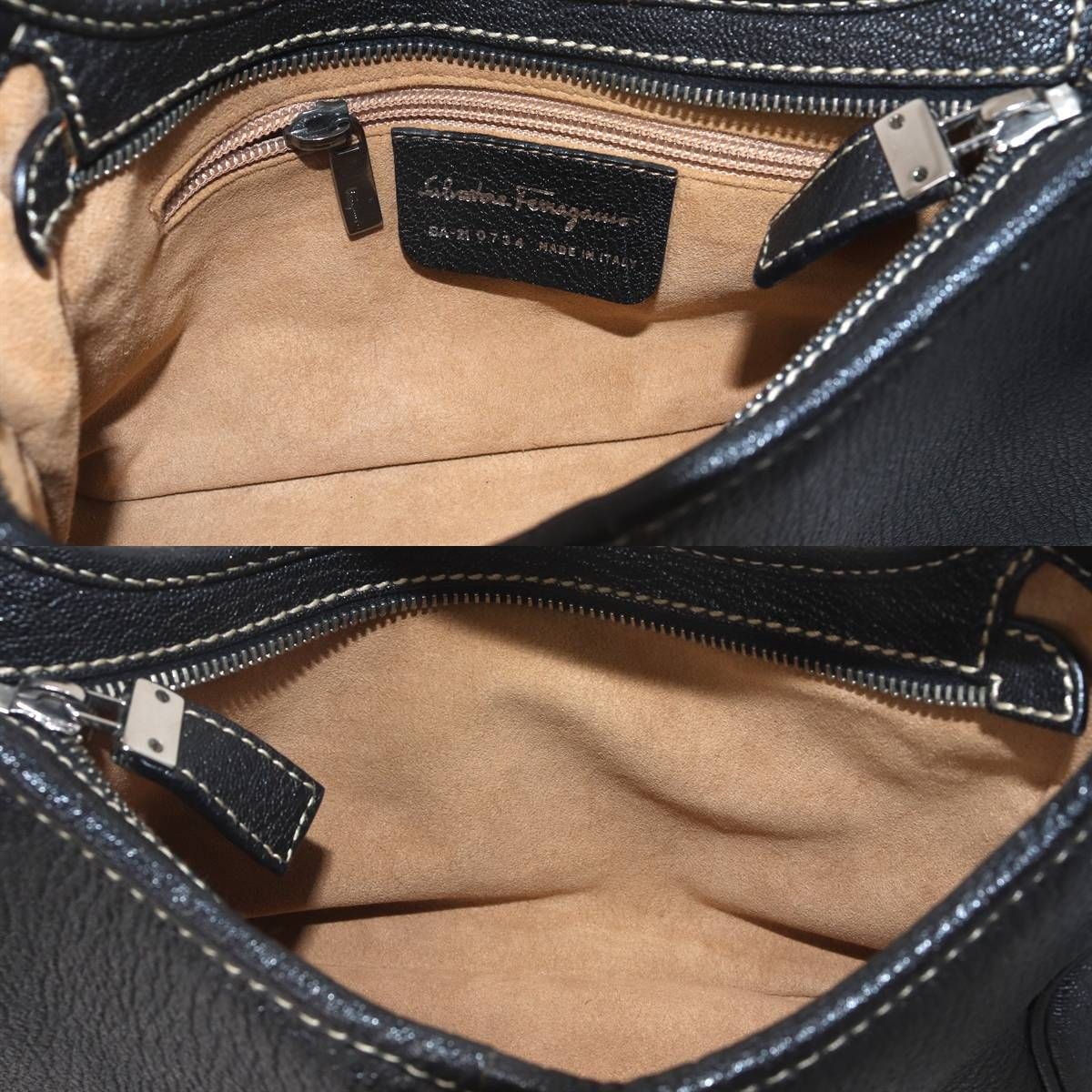 Ferragamo / フェラガモ 肩掛けショルダーバッグ レザー ブラック BA 