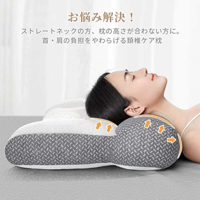 【通気性 安眠 頸椎ケア】枕 マクラ 快眠枕 安眠枕 人体工学 低め いびき 肩こり 首こり ストレートネック まくら 寝返り 高め 体圧分散 肩サポート 調整 通気性抜群 ストレートネック 防臭  頸椎ケア枕 高反発 横向き寝用枕 母の日 父の日 プレゼント thumbnail 3