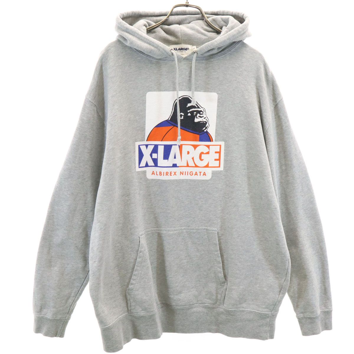 XLARGE エクストララージ 長袖 パーカー L グレー メンズ 古着 - メルカリ