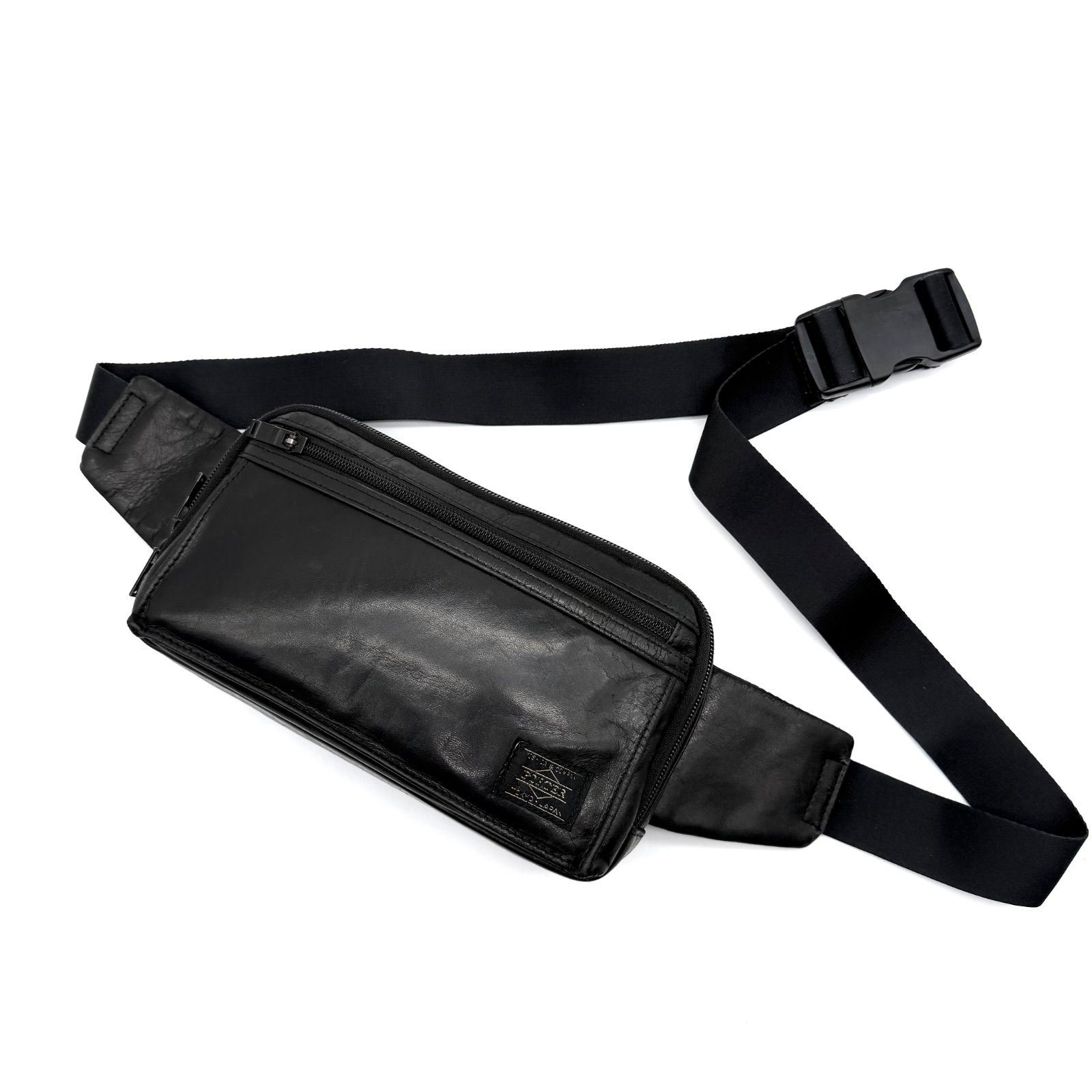 美品 PORTER アメイズ ブラック ボディバッグ メンズ 斜めがけ PORTER ポーター 吉田カバン アメイズ ブラック レザー ボディバッグ