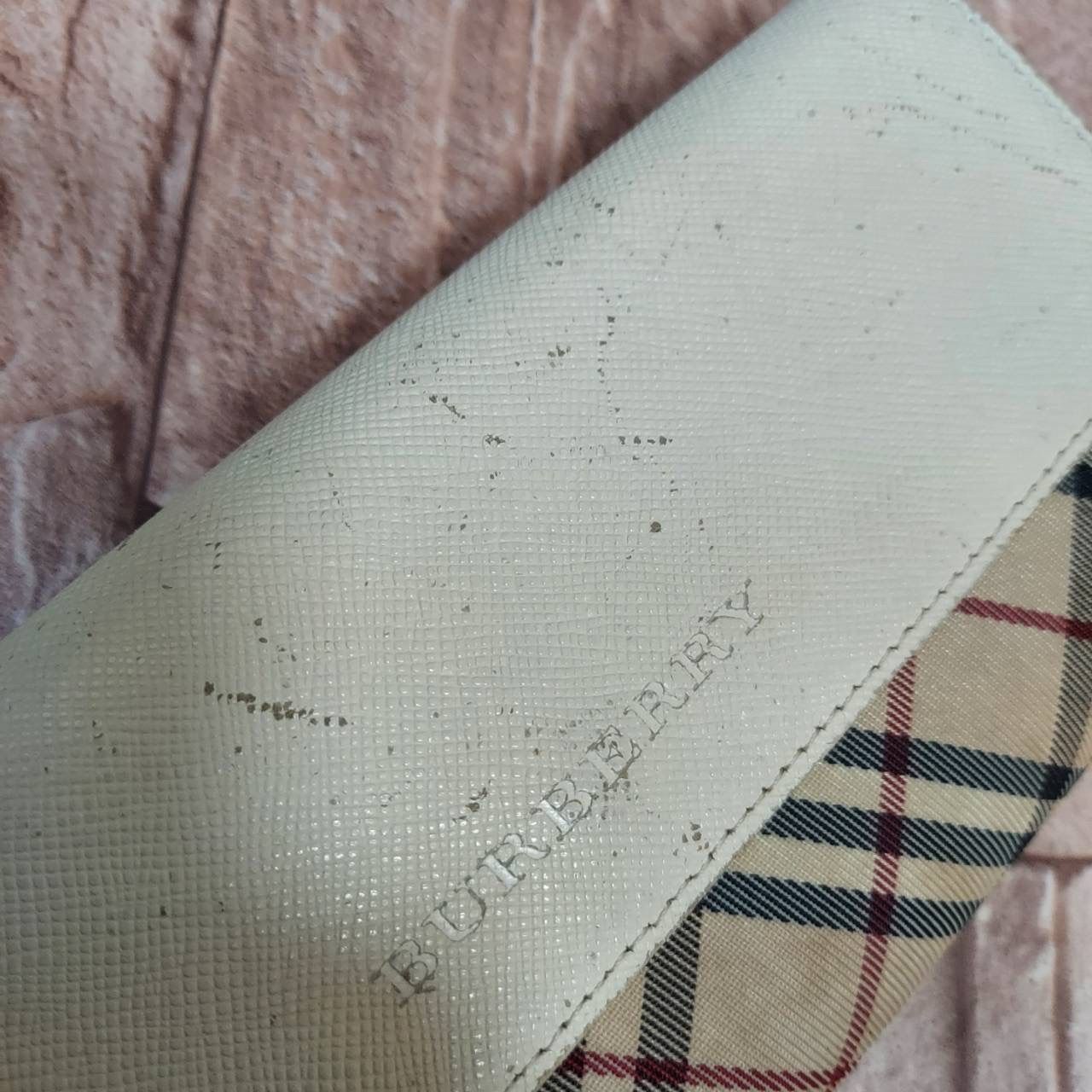 BURBERRY バーバリー ノバチェック 長財布 レザー レディース ベージュ 