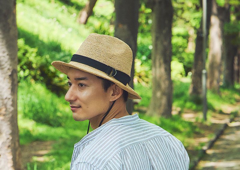 メンズ ≪田中帽子店 公式≫ Bailey ベイリー ラフィア つば広帽子 中折れハット たためる帽子 59cm メンズ レディース ユニセックス  春日部 日よけ帽子 折りたたみ 旅行 誕生日 プレゼント [国産・日本製] made in japan uk-h098