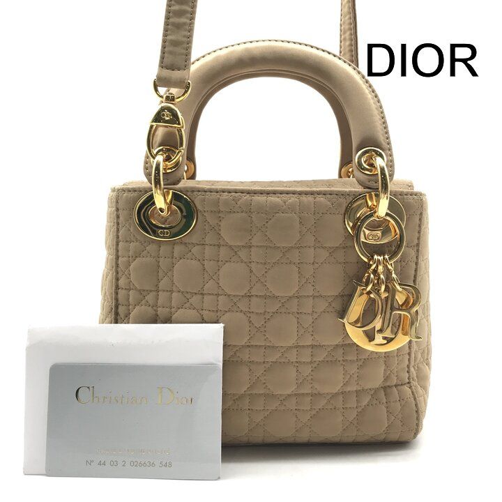 Christian Dior カナージュ　ナイロン　ハンドバック　ブラウン 美品 Christian Dior レディ ディオール カナージュ ナイロン