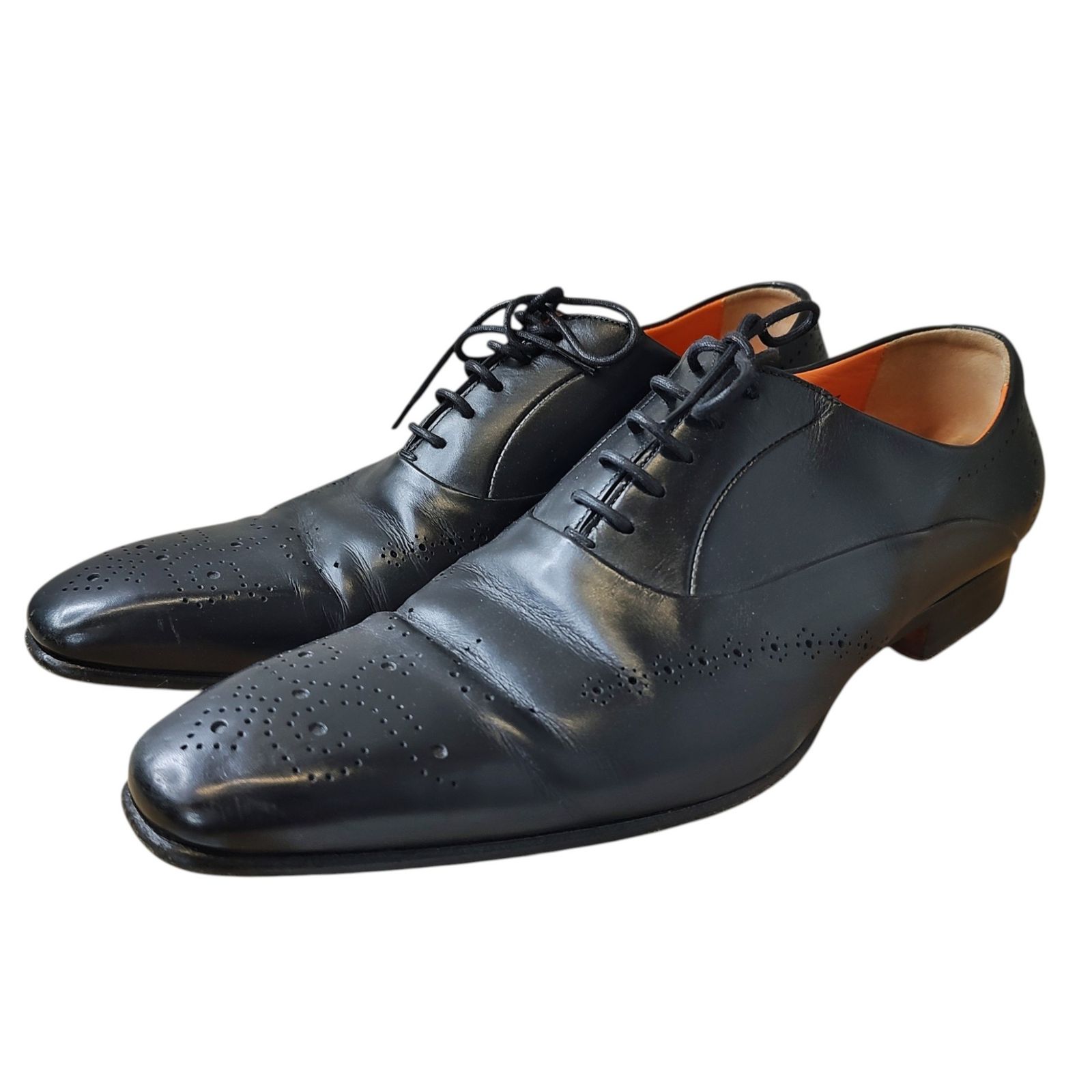 SANTONI サントーニ レザー ドレスシューズ 11542 7 ブラック メンズ 