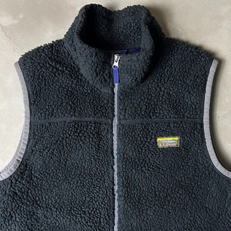 LLBean フルジップ メッシュ ライナー パイル フリース ベスト L 
