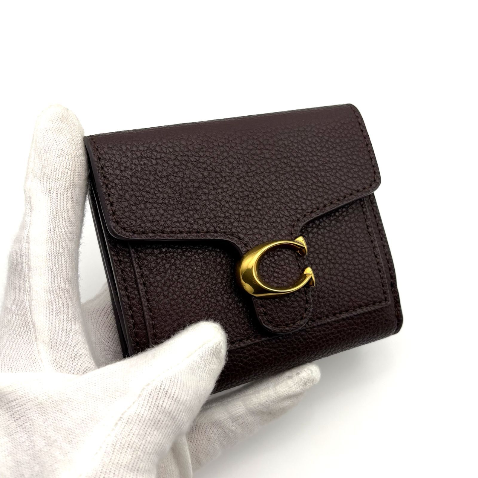 極美品 】COACH コーチ タビー スモールウォレット レザー ブラウン 