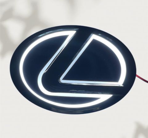 昇級版 レクサス LEXUS LED エンブレム ホワイト 105mm 交換式 5D発光 