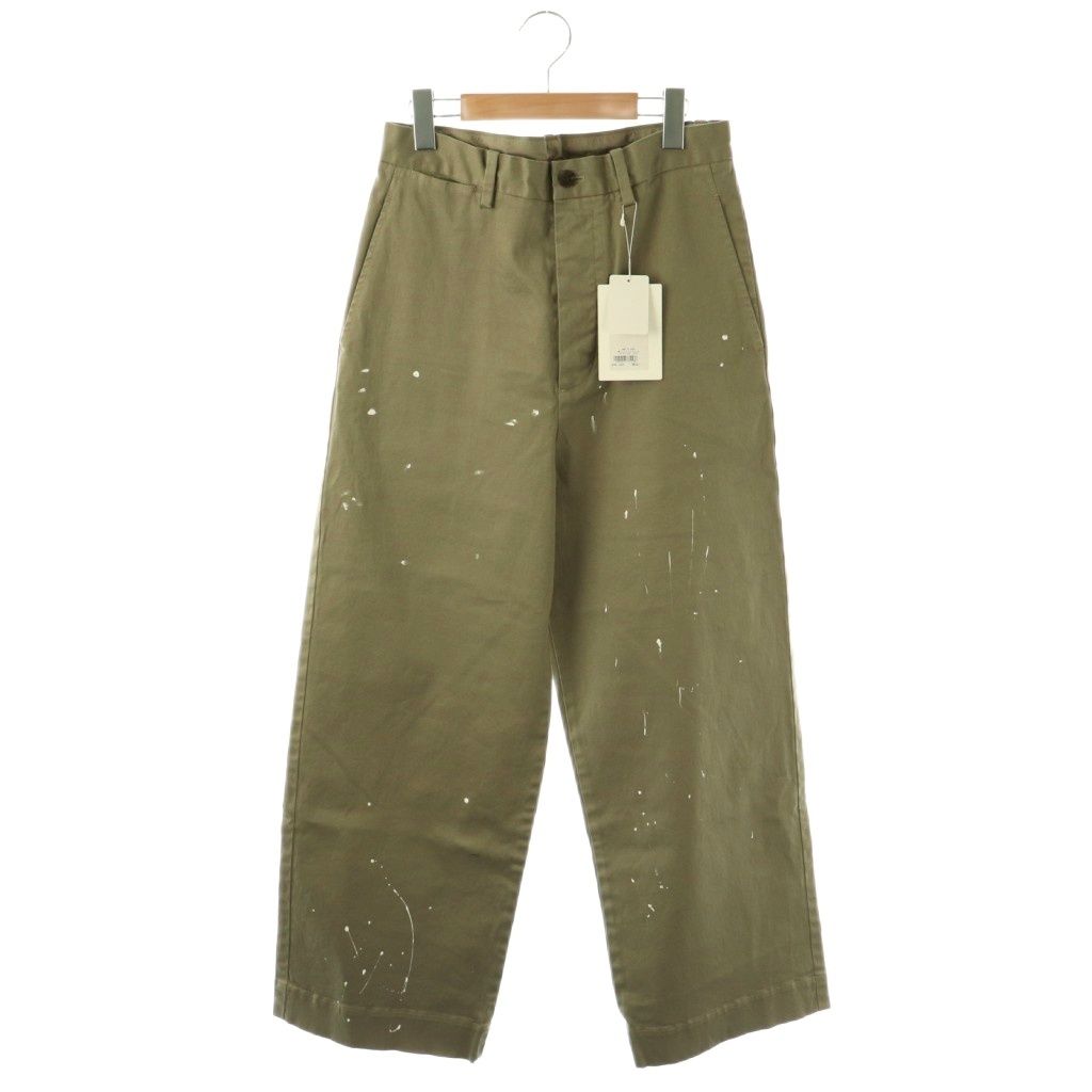 ブリル BRILL 25SS ペイントチノパンツ ワイド ボタンフライ 38 カーキ