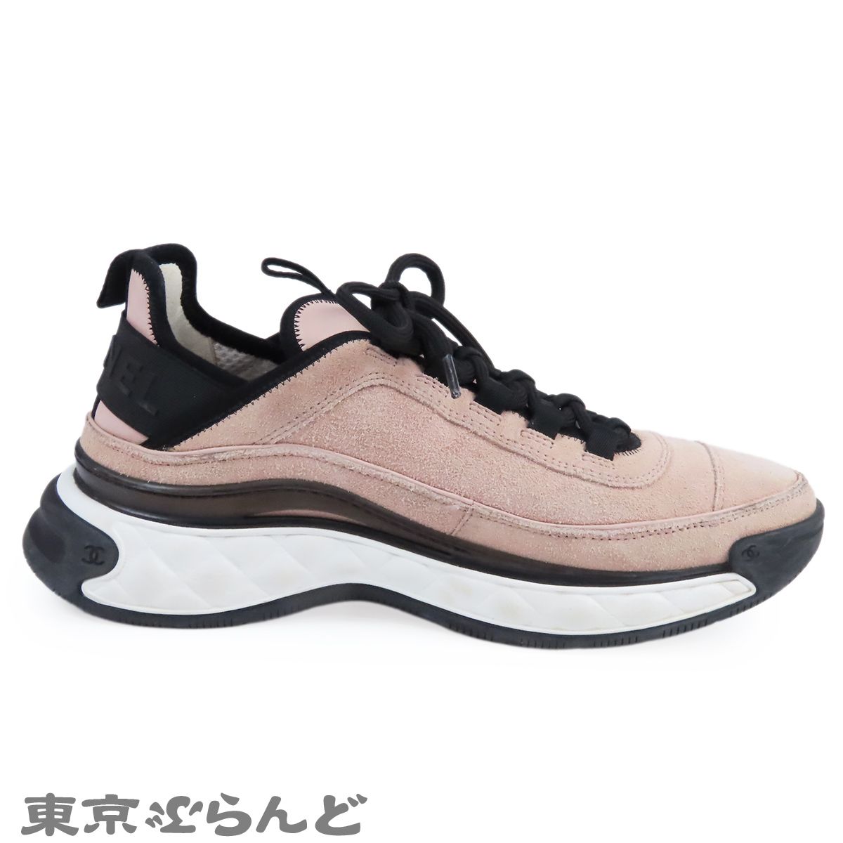シャネル CHANEL スニーカー G45331 ピンク スウェード ロゴ ココ 