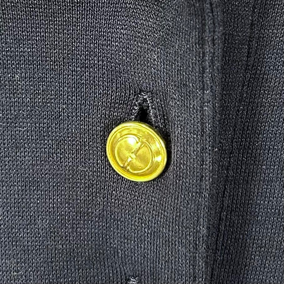 GUCCI グッチ 金ボタン ロングスリーブ コットン ロングポロシャツ