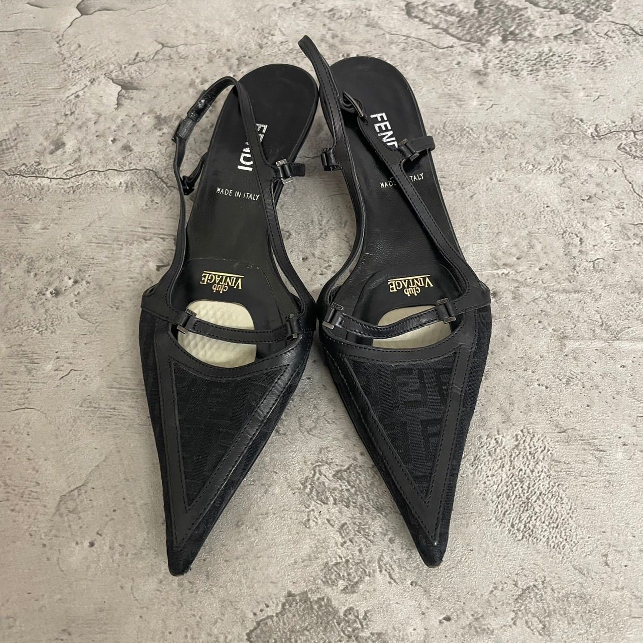 美品 訳あり FENDI フェンディ サンダル ヒール ミュール ズッカ柄