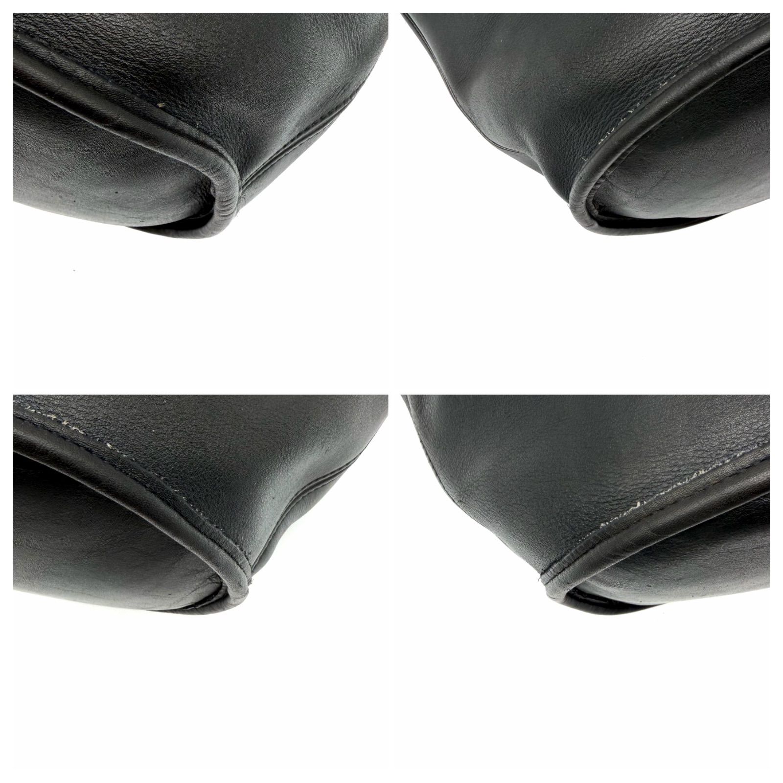 レディース OLDCOACH y2k bucket Black leather shoulder bag unisex 