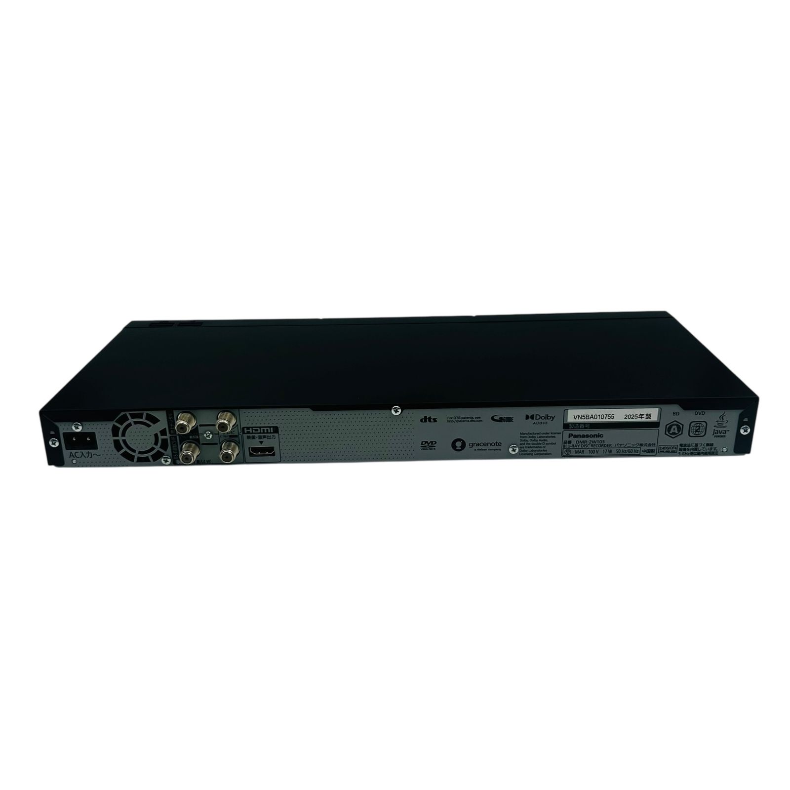 □美品 Panasonic DMR-2W103 ブルーレイ レコーダー 2025年製 DVD再生 
