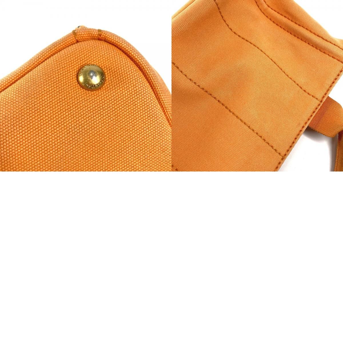 PRADA プラダ ハンドバッグ カナパ ロゴ キャンバス オレンジ - メルカリ