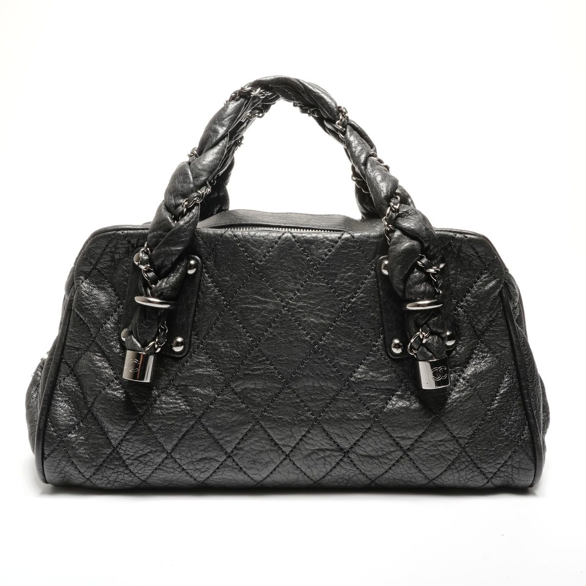 CHANEL シャネル ボストンバッグ キルティング チェーン レザー 2008年