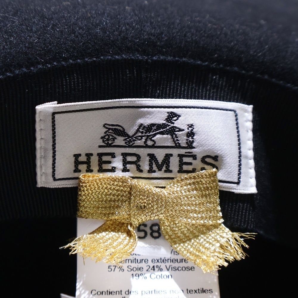 HERMES (エルメス) Francoise フランソワーズ ハット 帽子 ブラック