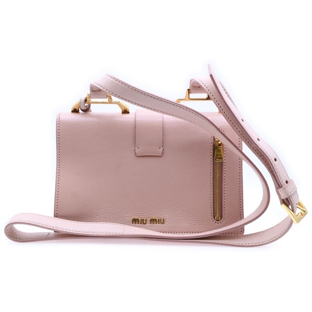 miumiu ミュウミュウ マドラス ショルダーバッグ ミニバッグ ピンク レザー 5BH609 ゴールド金具 miumiu (ミュウミュウ) マドラス ショルダーバッグ ミニバッグ ピンク