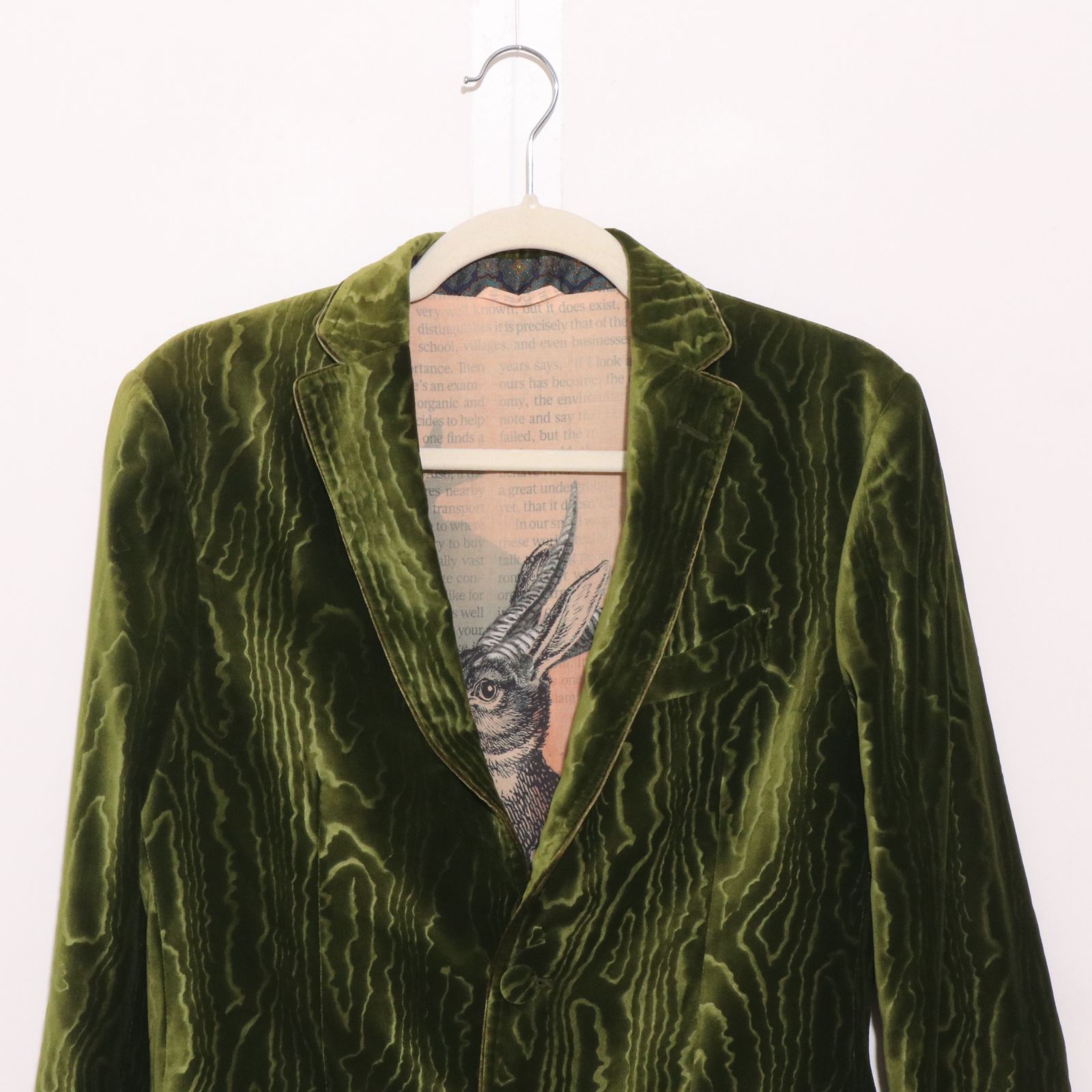 美品 ETRO アウター 総柄 ベロア調 テーラード 二つボタン ジャケット 