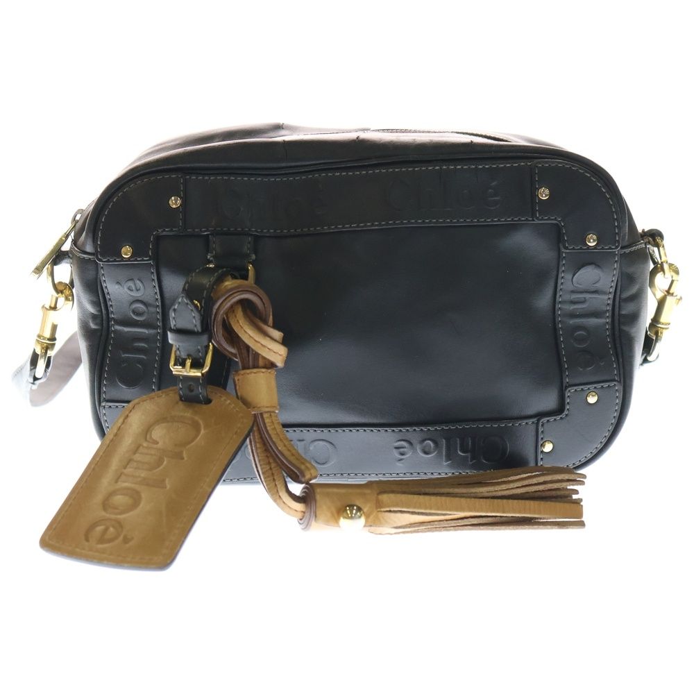 Chloe (クロエ) エデン フリンジ レザーショルダーバッグ ブラック 01 