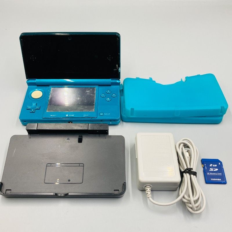 Nintendo 3DS 青 初期化済み 3DS 本体 初期化済み 充電器付き 動作に