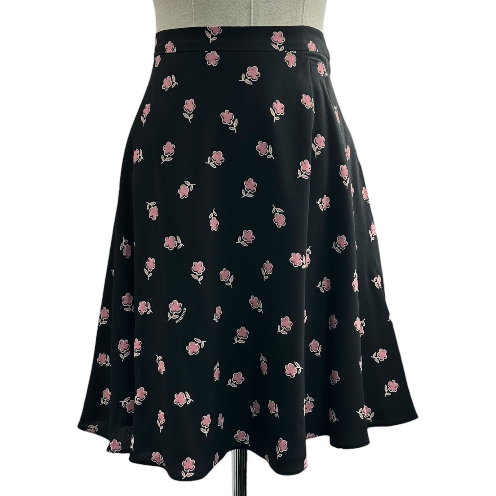 miu miu(ミュウミュウ) Floral Print Flared Mini Skirt 花柄 フレア