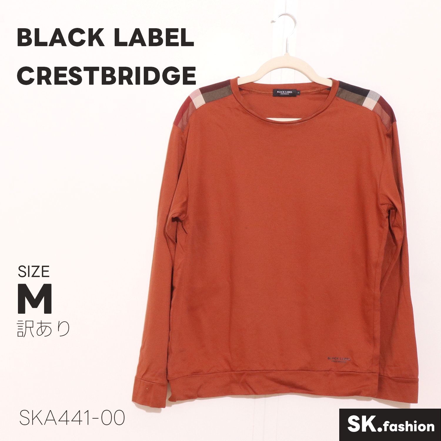 訳あり BLACK LABEL CRESTBRIDGE トップス 肩チェック切替 コットン 
