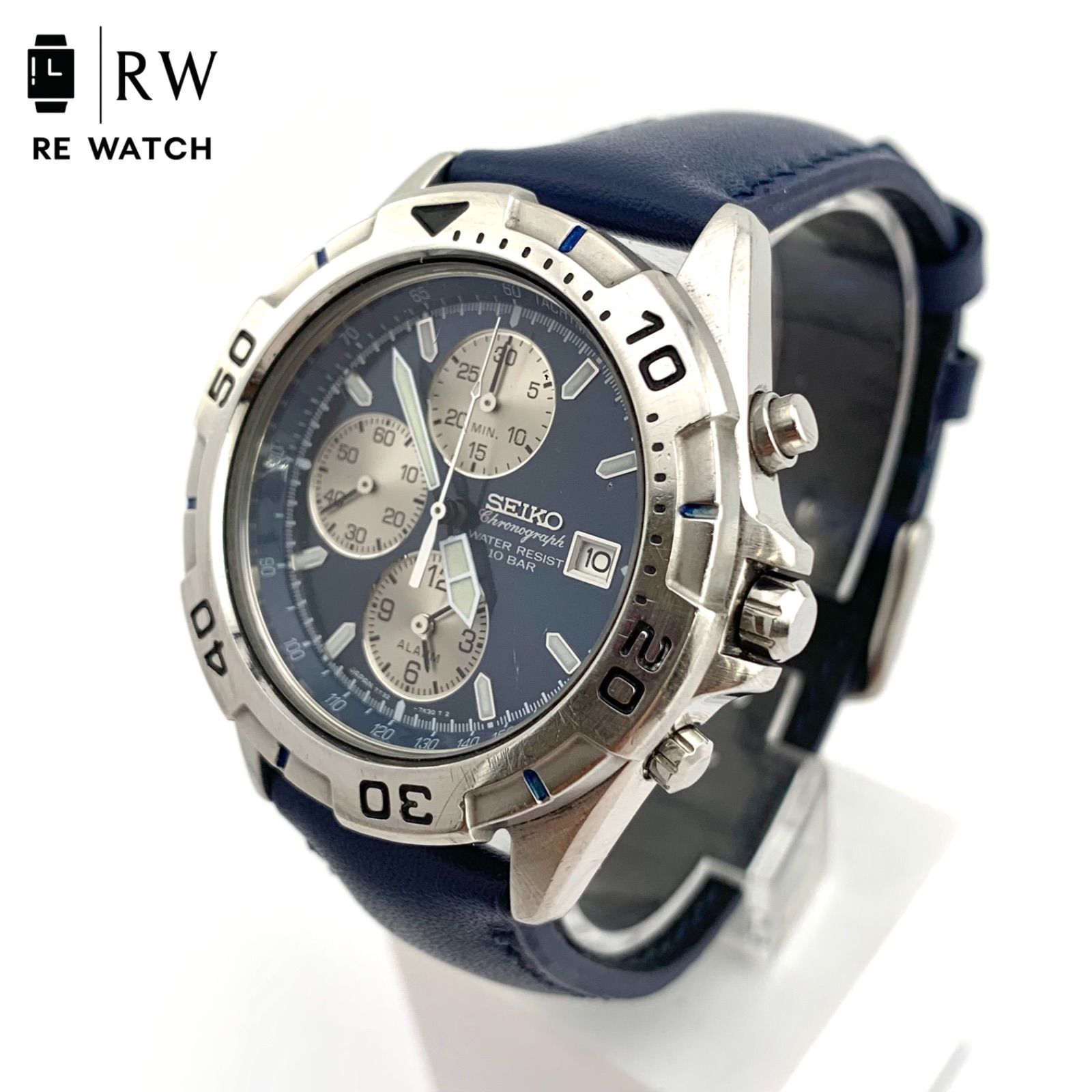 中古】SEIKO 7T32-7G50 クロノグラフ 腕時計 ネイビー - メルカリ