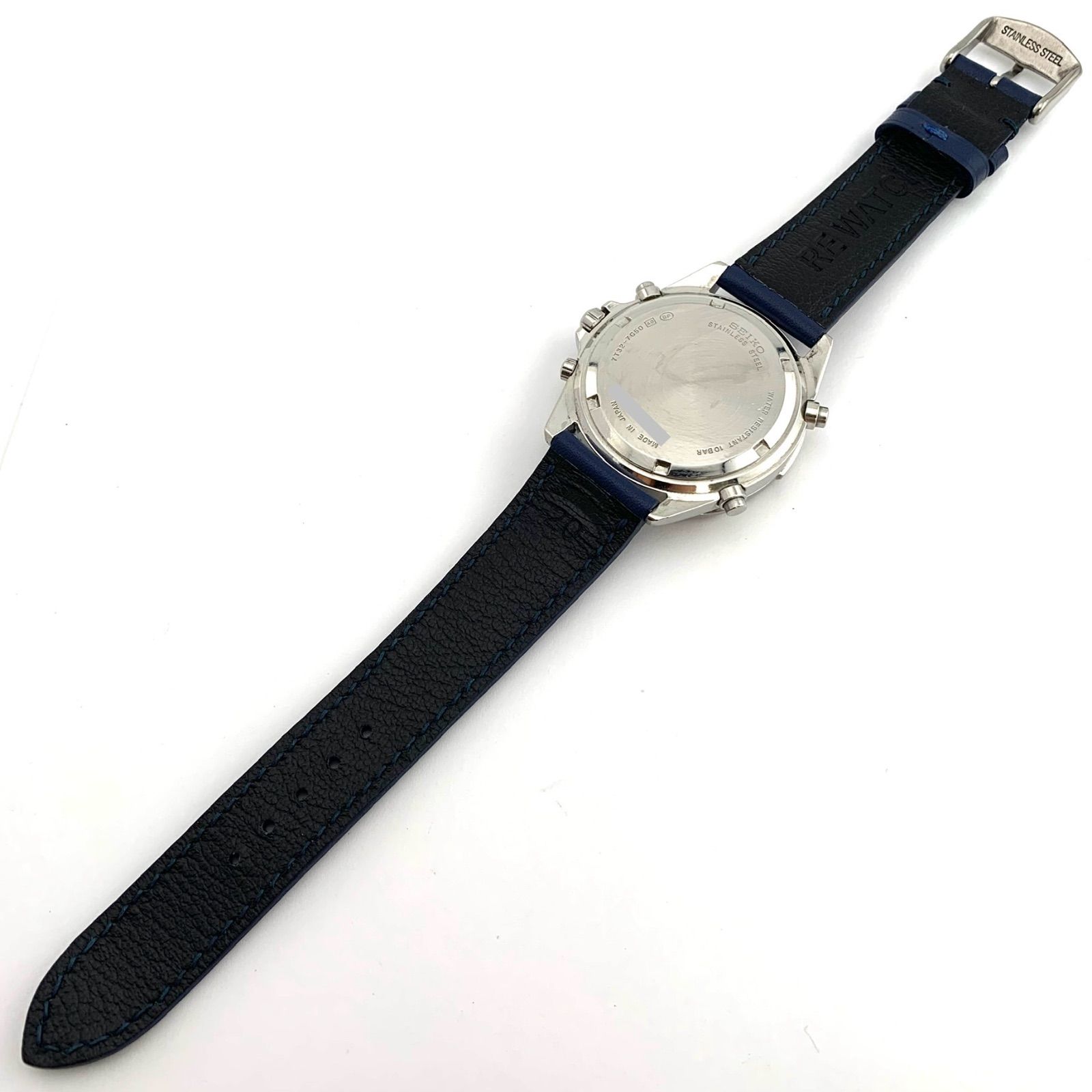 中古】SEIKO 7T32-7G50 クロノグラフ 腕時計 ネイビー - メルカリ
