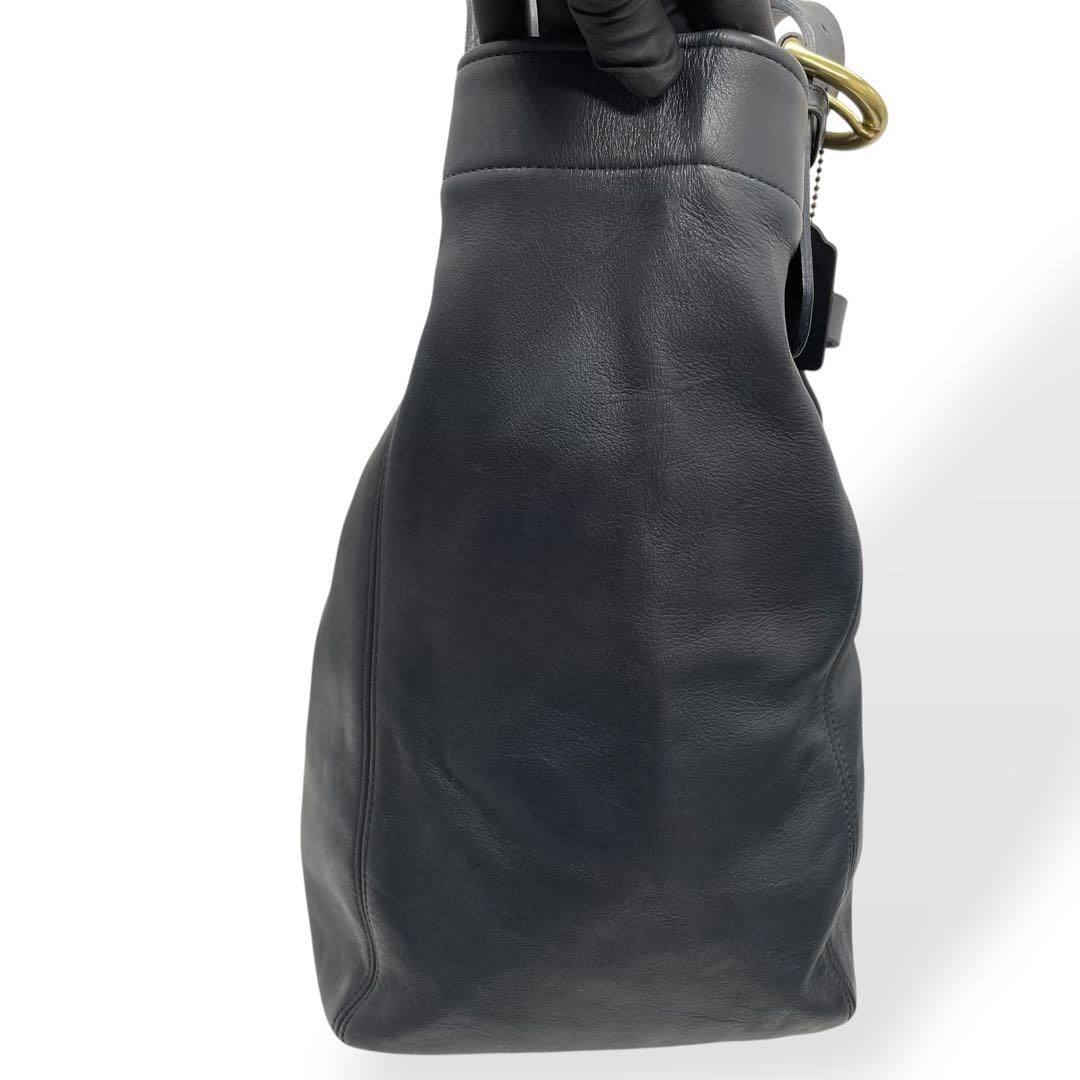 極美品 COACH オールドコーチ トートバッグ USA製 ネイビー レザー 