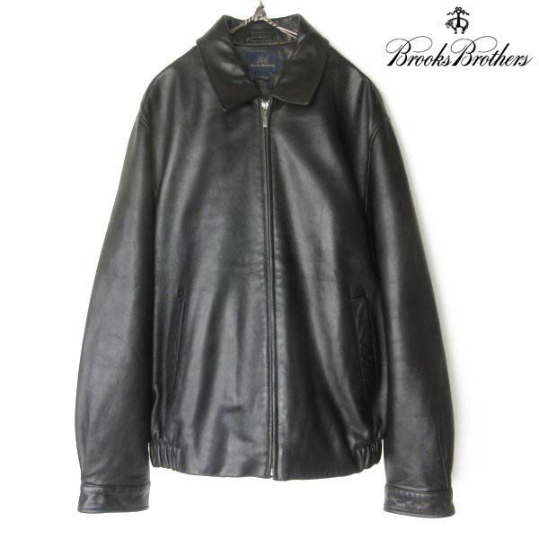Brooks Brothers ラム レザー ジャケット 黒 L ブルックスブラザーズ