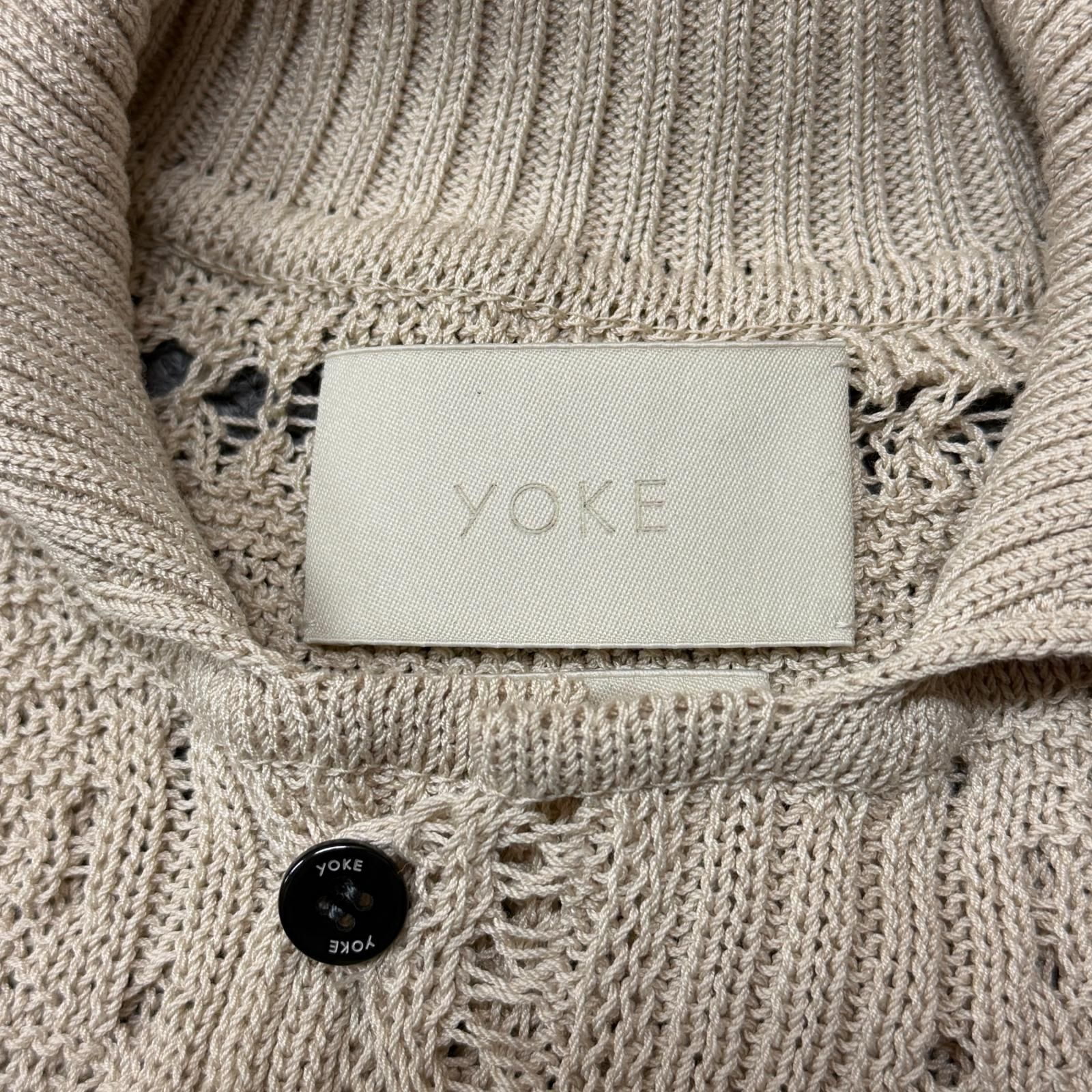 参考上代41800円 未使用 YOKE 25SS CROCHET KNIT SHIRT クロシェット