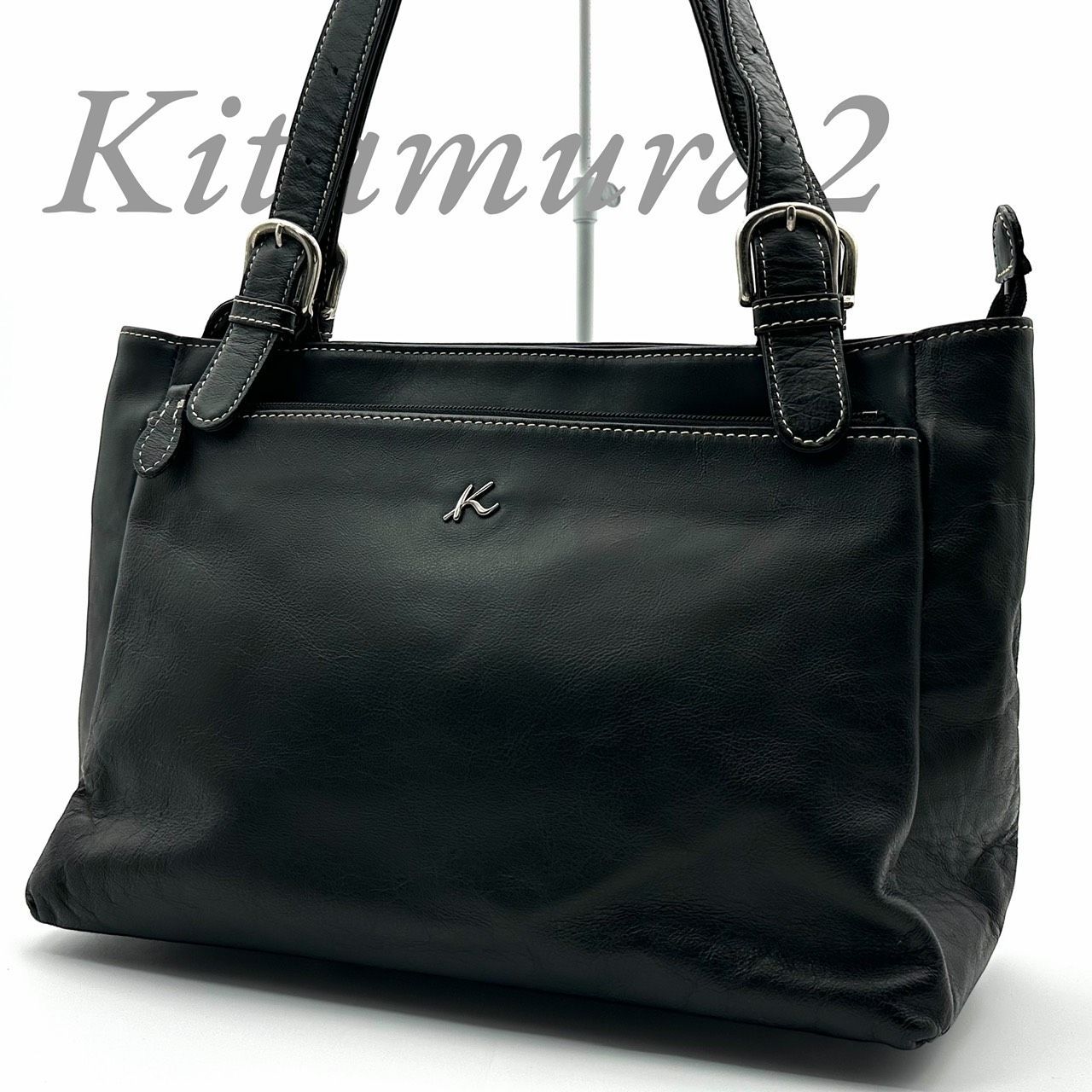B4815】 Kitamura2 キタムラ2 トートバッグ レザー ブラック 大 B4815】 Kitamura2 キタムラ2 トートバッグ レザー ブラック 大