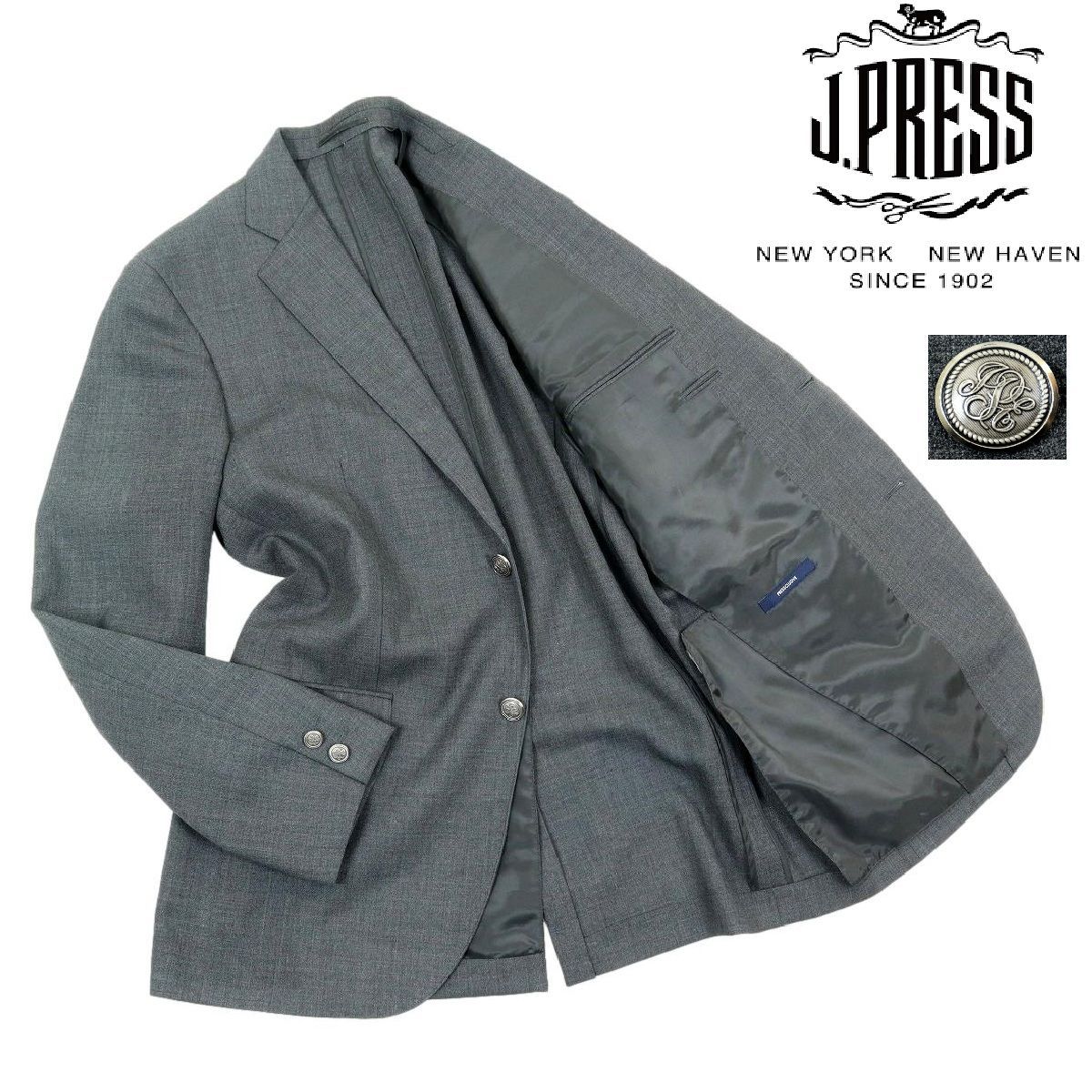 S3755】【極美品】【銀釦】J.PRESS ジェイプレス テーラードジャケット 