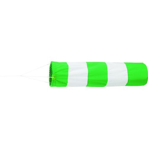 緑十字　安全吹き流し　緑／白　３００Φ×１２００ｍｍ　ポリエステル製　吹き流し－２