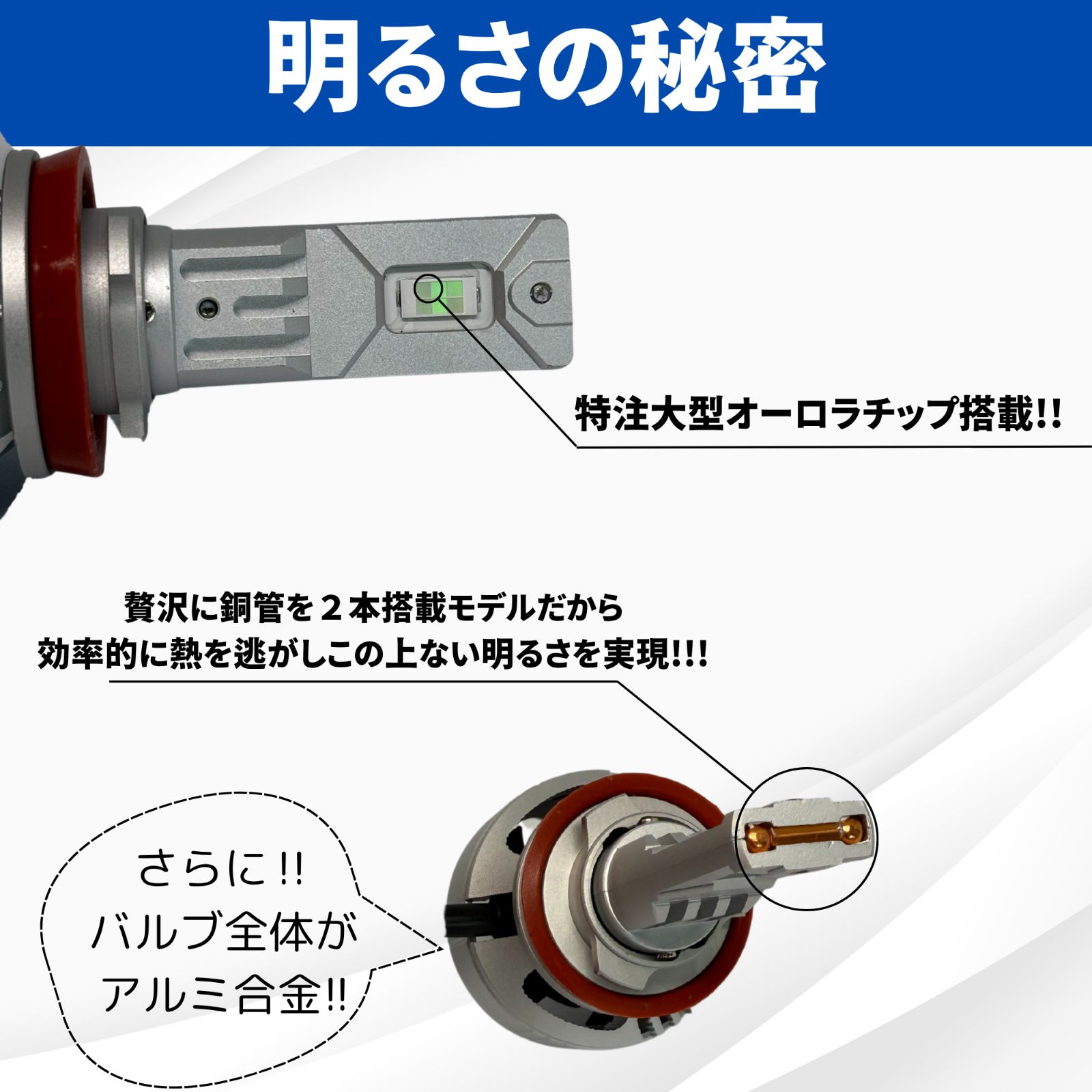 車 新登場！超爆光 H4用 ディープブルーヘッドライト！当店限定色！