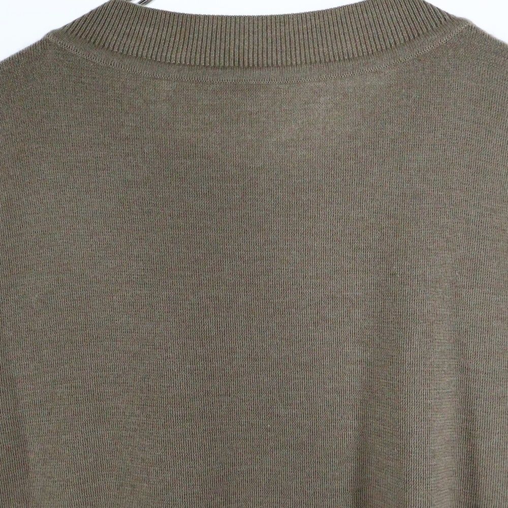 HERMES エルメス 23AW エクスリブリス ボタン クルーネック 半袖ニット セーター ベージュ レディース 3H2631D6 HERMES (エルメス) 23AW エクスリブリス ボタン クルーネック 半袖
