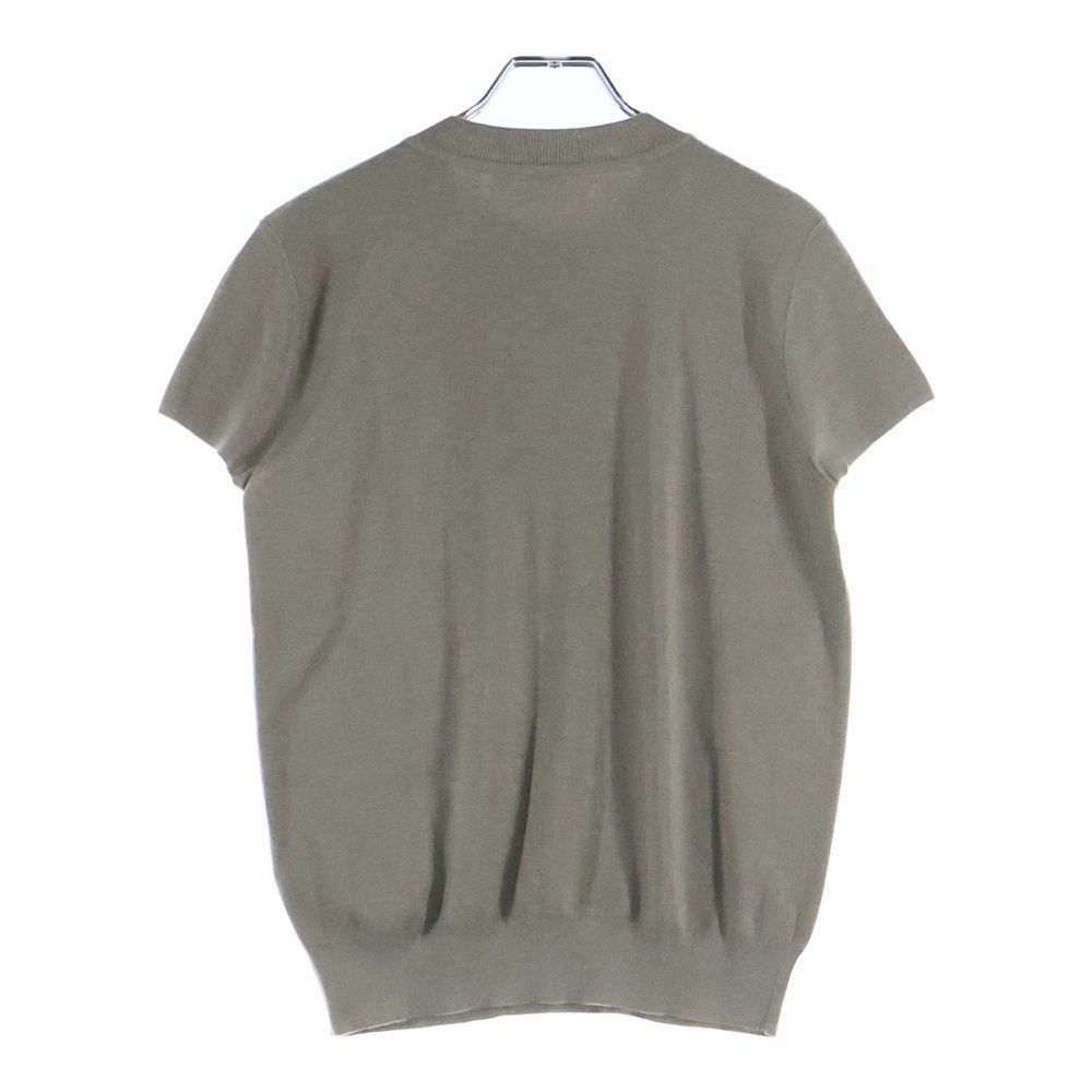 HERMES エルメス 23AW エクスリブリス ボタン クルーネック 半袖ニット セーター ベージュ レディース 3H2631D6 HERMES (エルメス) 23AW エクスリブリス ボタン クルーネック 半袖