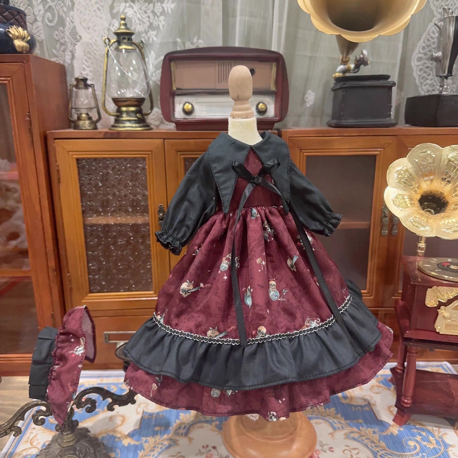DD SD ドール服 スーパードルフィー 洋服 ワインレッド ドレス - メルカリ